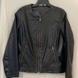 Faux leather medium black jacket